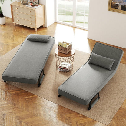 4in 1 Armchair, Sofa Bed with Bed Function, Space-Saving Guest Bed, Armchair with Adjustable Backrest, 150kg Load Capacity, Metal Frame & linen, Guest Room Seating, Multifunctional Chair, Minimalist Furniture, Modern Armchair