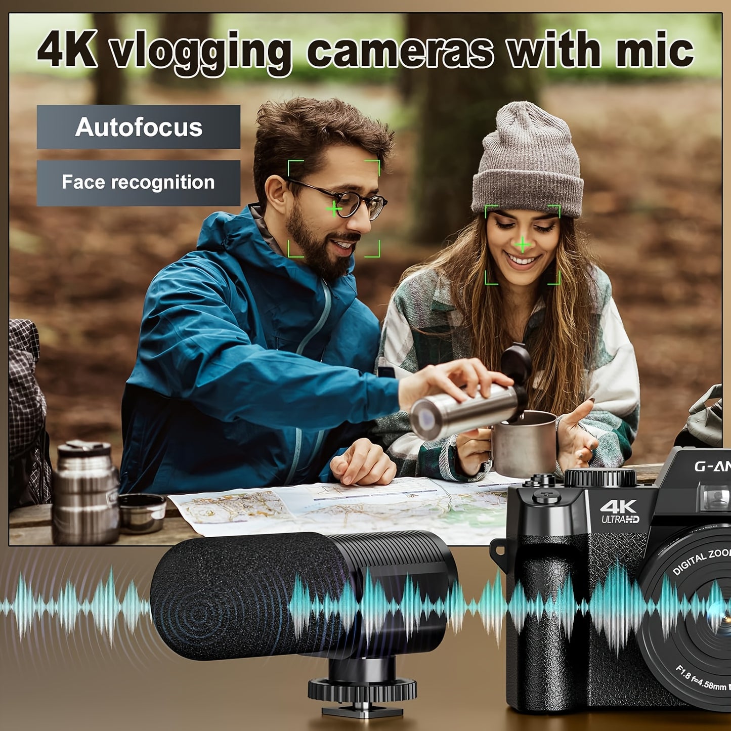 Digitale Camera – Fotocamera – Vlogcamera – 4K Camera – Compact Camera – 48MP Resolutie – 16x Zoom – WiFi & App Bediening – Anti-Shake Stabilisatie – Duale Batterijen – 32GB Geheugen – Wit