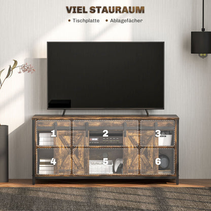 Tv-meubel – Tv-stand – Tv-kast – Tv-meubelkast – Lowboard – Modern Bruin – Geschikt voor tot 60 inch – Kabelmanagement en ruime opbergruimte
