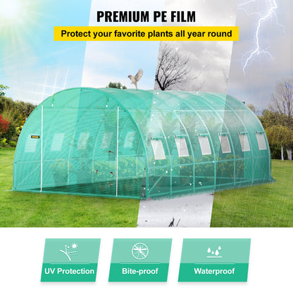 Tunnelkas – Kweekkas – Groentekas – Serre – Tuinkas – 20 x 10 x 7 ft – Gegalvaniseerd Stalen Frame – Waterdichte PE-Folie