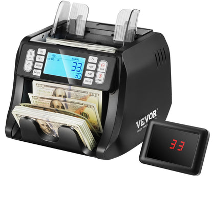 Geldtelmachine – Biljettelmachine – Geldteller – Geldtellers – Valsgelddetector – 1200 Biljetten per Minuut – 4-Voudige Valsgeldcontrole