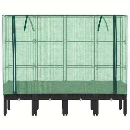 Plantenbak verhoogd met kashoes 160x40x140cm rattanlook