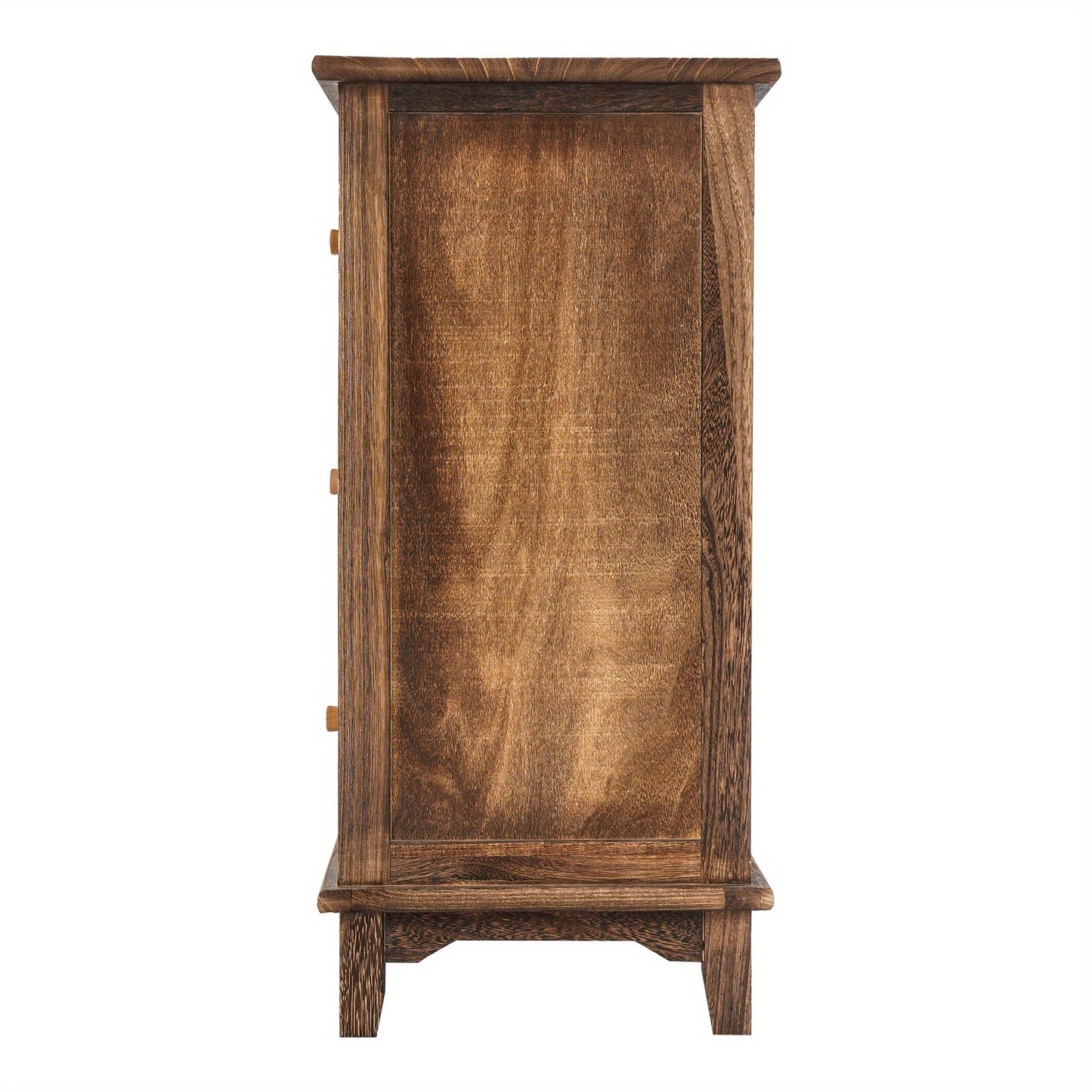 Opbergkast – Opbergmeubel – Ladekast – Kastenrek – Bergkast – 3 Lades – Massief Pauluswood – Donkerbruin Retro Design – Compact Verticaal – Draagvermogen 60 kg