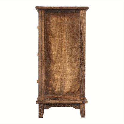 Opbergkast – Opbergmeubel – Ladekast – Kastenrek – Bergkast – 3 Lades – Massief Pauluswood – Donkerbruin Retro Design – Compact Verticaal – Draagvermogen 60 kg
