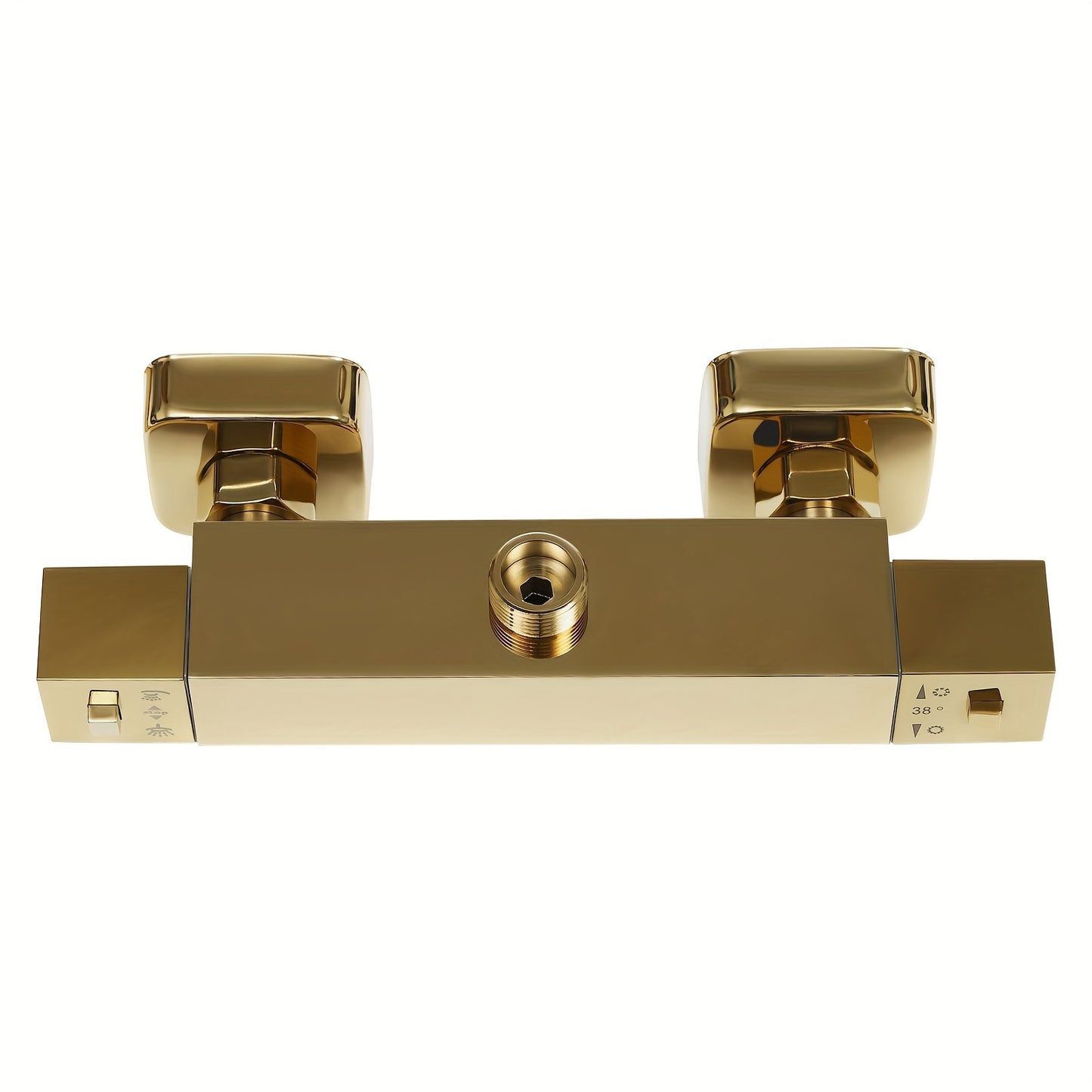 Thermostaatkraan – Douchekraan – Douchekraan Set – Thermostatische Mengkraan – Doucheset – Goudkleurig – Messing en RVS – Thermostatische Temperatuurregeling
