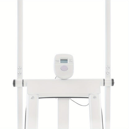 Foldable Manual Stair Stepper Machine - White Vertical Exercise Climber with Adjustable Resistance, Control & Space-Saving Design for Home Gym, Non- Stair Climber for Cardio, Strength Training, Compact Workout Equipment
