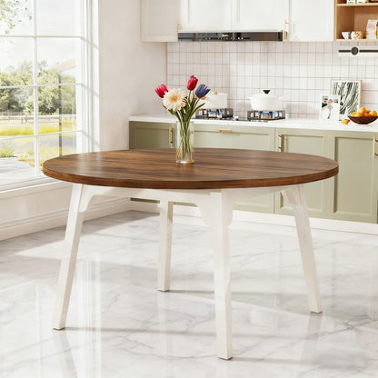 Eettafel – Tafel – Keukentafel – Ronde Tafel – Eetkamertafel – 120 cm – Krasbestendig MDF Blad – Uitbreekbaar Blad voor 4-6 Personen