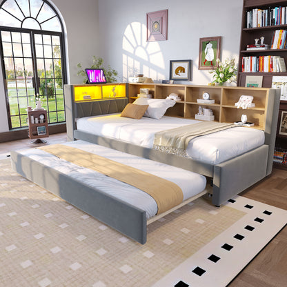 Moderne Slaapbank – Sofa Bed – Slaapbank Met Uitschuifbed – Logeerbank – Slaapbank Met Opbergruimte – Donkergrijs – 2 Persoons Slaapplaatsen 90x200/90x190 cm – Vlekbestendige Flanelstof