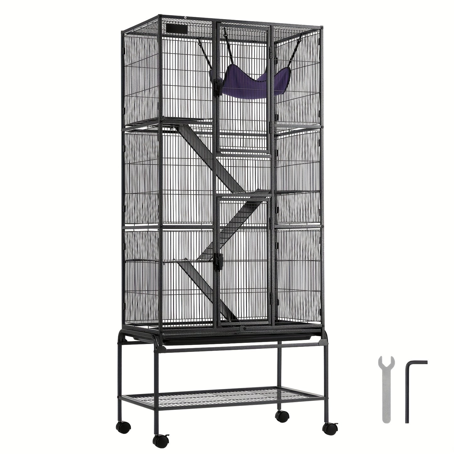 Dierkooi – Kleindierkooi – Kooien – Kleine Huisdieren Kooi – Fret Kooi – 164 cm Hoog – Metalen Constructie Met Wielen