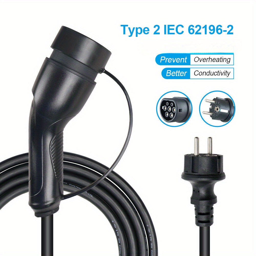 Laadkabel – Laadkabel Auto – Oplaadkabel EV – EV Kabel – Elektrische Auto Kabel – 5 Meter Lengte – 16A 1-Fase 3,6 kW – Schuko Stekker – Duurzaam PP Materiaal