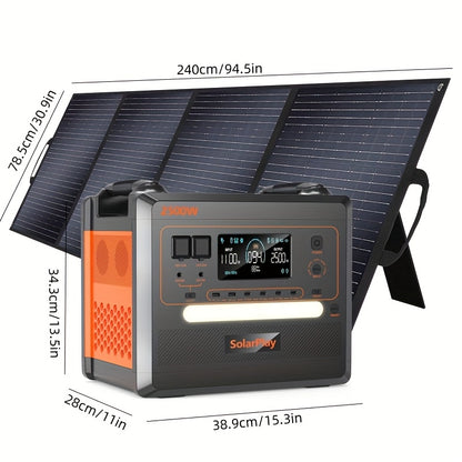 Powerstation – Draagbare Generator – Noodstroomvoorziening – Camping Accu – Mobiele Powerbank – 2500W Continu, 400W Snelladen Zonnepanelen