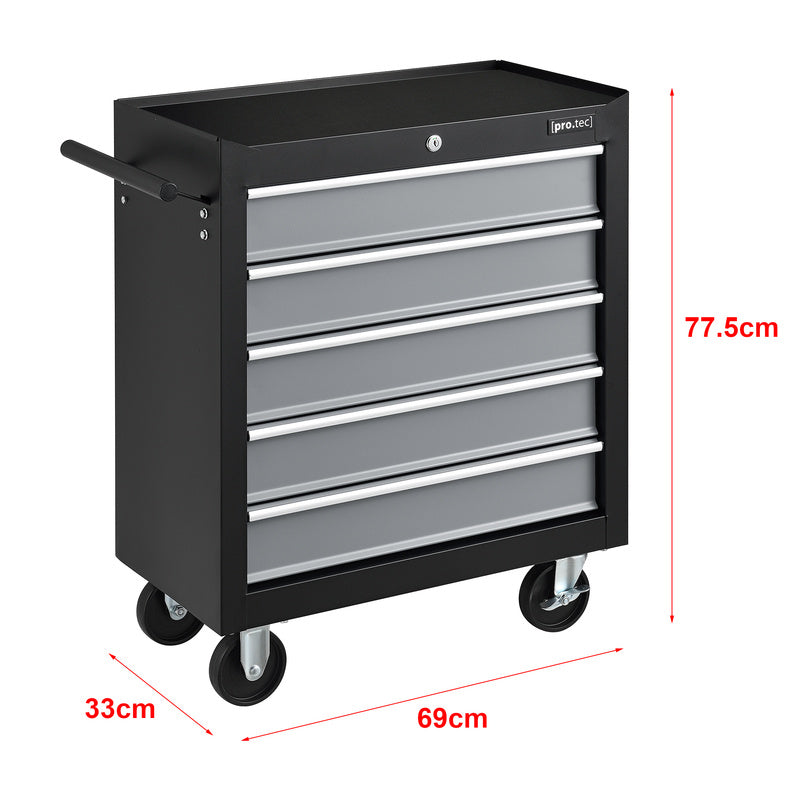 Werkplaatswagen – Gereedschapswagen – Werkplaats Trolley – Gereedschapskar – 7 Lades – Gepoedercoat Staal – Wielen Met Remmen