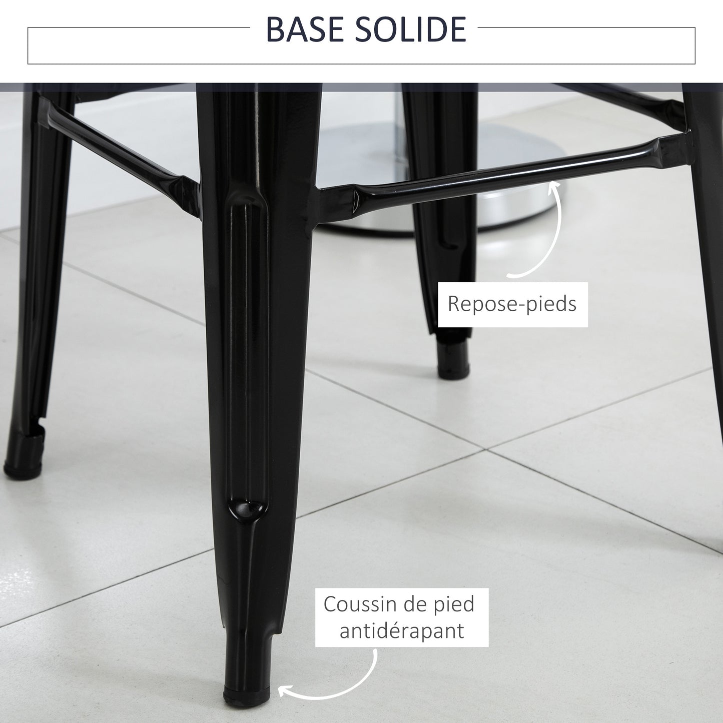 Barstoel – Barkruk – Barstoel Kruk – Barkrukken – Keukenstoel – Industrieel Design – Met Rugleuning en Voetsteun – Zithoogte 76,5 cm – Zwart Metaal