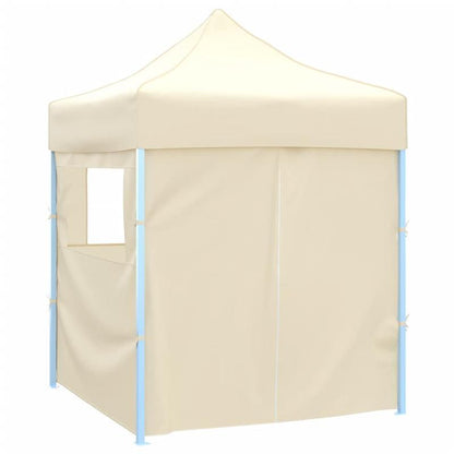 Spacious 2x2m Cream Party Tent with 4 Foldable Side Walls - Durable Fabric & Metal Frame, Ideal for Weddings, Birthdays, Camping & Outdoor Celebrations, Tents for Outside Party