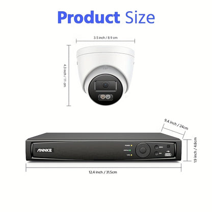 Beveiligingsset – Camera Systeem – NVR Recorder – Surveillance Camera – Toezicht Camera – 8-Kanaals NVR Recorder – 4 x 12MP Camera’s – 2TB Opslag – Kleurennachtzicht & PoE