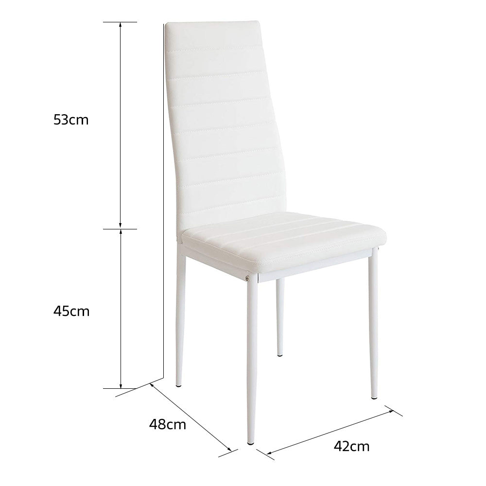 Eetkamerstoelen – Hoge Stoelen – Keukenstoelen – Stijlvolle Stoelen – Minimalistische Stoelen – Set Van 4 – Max. 120 kg Draagvermogen – Onderhoudsvriendelijk Wit