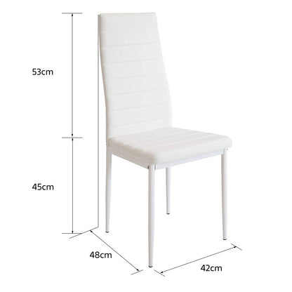 Eetkamerstoelen – Hoge Stoelen – Keukenstoelen – Stijlvolle Stoelen – Minimalistische Stoelen – Set Van 4 – Max. 120 kg Draagvermogen – Onderhoudsvriendelijk Wit