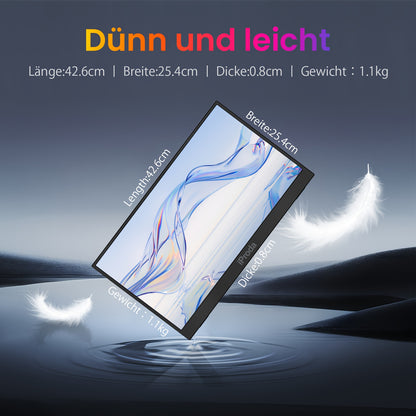 18,5 Inch Draagbare Monitor – Portable Scherm – Extern Display – Extra Beeldscherm – Ultradun Scherm – 120Hz Verversing – 100% sRGB Kleurweergave