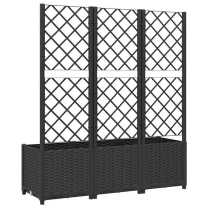 Zwarte Plantenbak Tuin – Plantenbakje – Bloempot – Plantenkas – Plantenhouder – Met Klimrek – Weerbestendig Duurzaam Kunststof – 30,48 x 20,32 x 10,16 cm