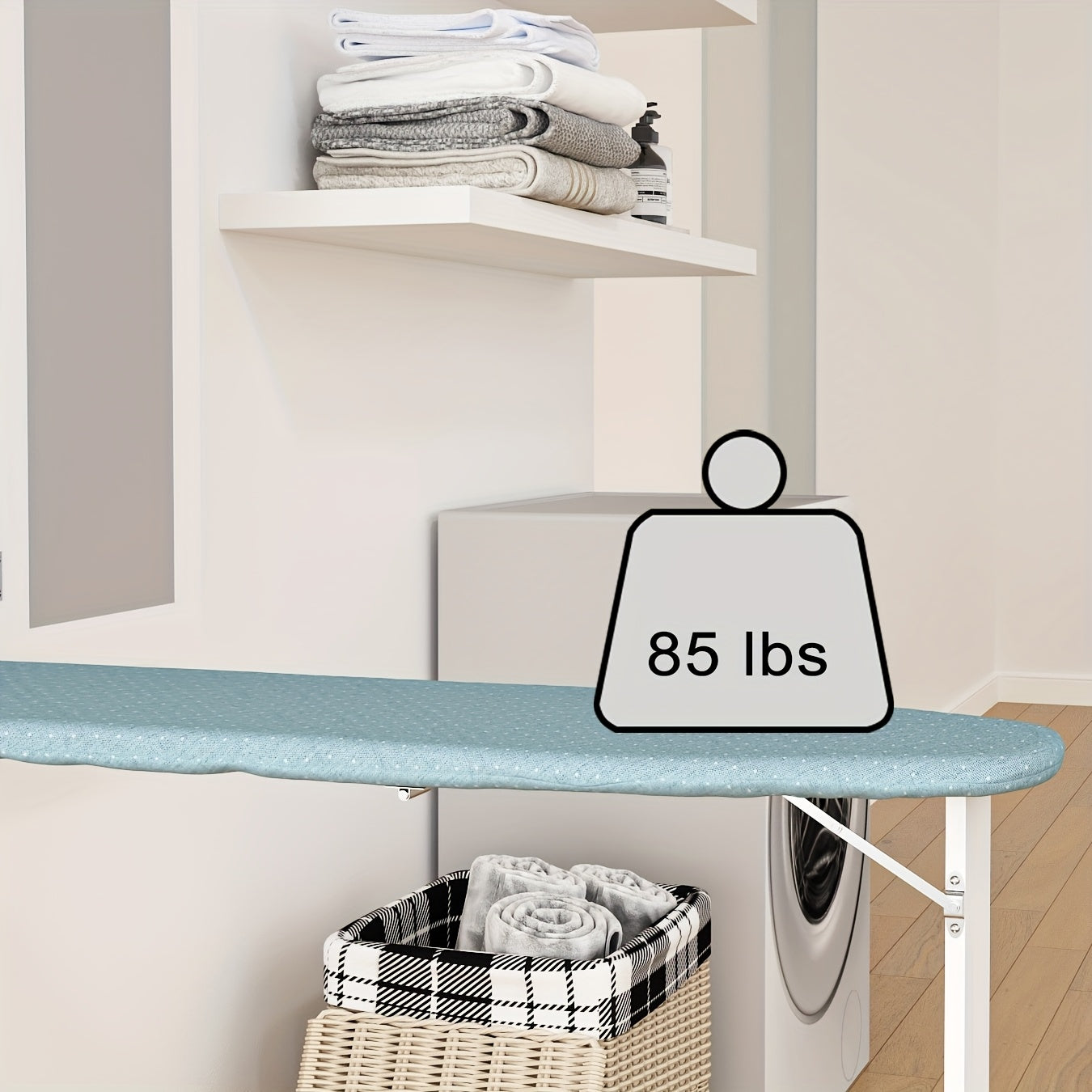 Wandstrijkplank – Opklapbare Strijkplank – Strijkbord Met Opbergruimte – Muurstrijkplank – Inclusief Spiegel – Ruimtebesparend Design – Hout En Metaal