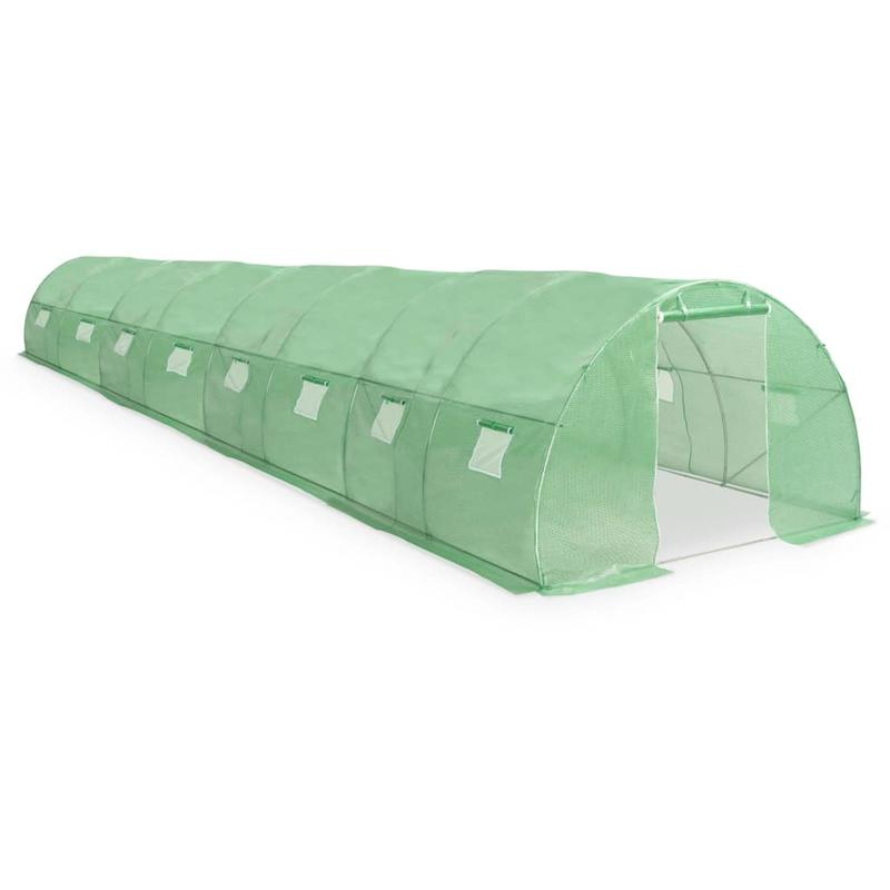 Large 36m² Metal Frame Greenhouse with Arched Panels - Heavy-Duty All-Weather Tunnel for /Outdoor Use, 1200x300x200cm Plant Growing Suitable for,, Commercial Farming