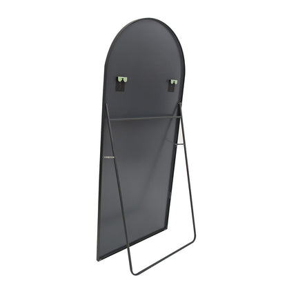 Staande Spiegel – Passpiegel – Wandspiegel – Full Body Spiegel – Grote Spiegel – Minimalistisch Zwart Aluminium Frame – 180x80 cm – Breukveilige Bescherming