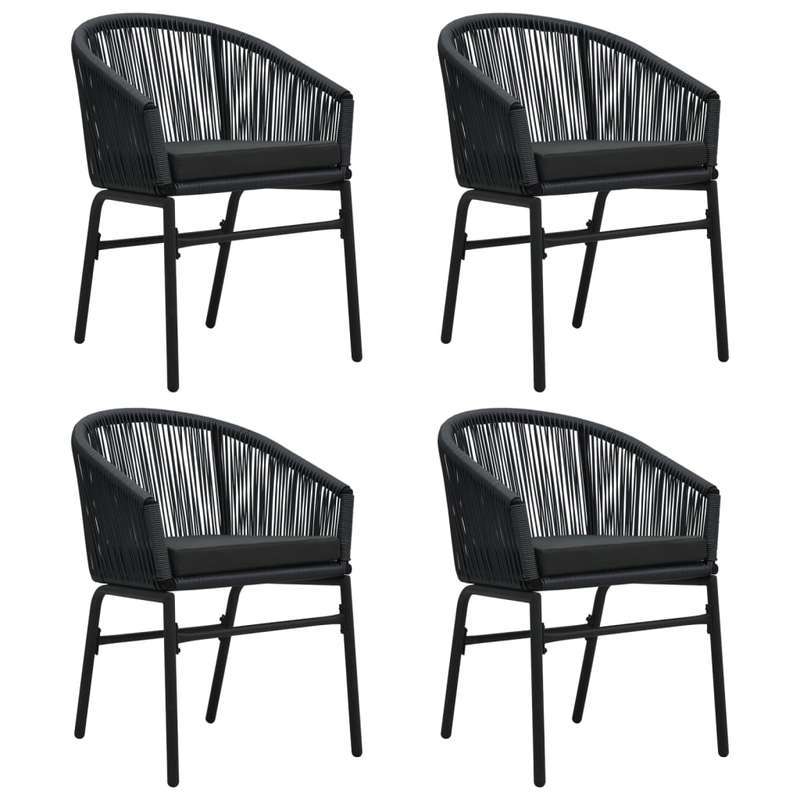 Tuinset – Tuinmeubel Set – Buitenset – Terrasmeubilair – Balkonset – Zwart – 5-Delig – Weerbestendig Hout – Lichtgewicht & Verplaatsbaar