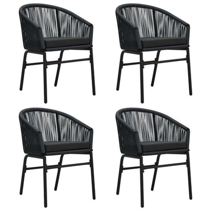 Tuinset – Tuinmeubel Set – Buitenset – Terrasmeubilair – Balkonset – Zwart – 5-Delig – Weerbestendig Hout – Lichtgewicht & Verplaatsbaar