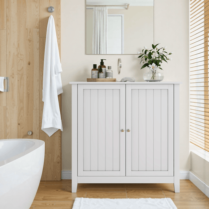 Dressoir – Opbergkast – Ladekast – Kast – Tv-meubel – Wit – Vloerstaand – Verstelbare Planken – Dubbele Deuren