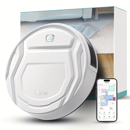 Robotstofzuiger – Slimme Stofzuiger – Dweilrobot – Automatische Stofzuiger – Huisdierreiniger – 2600 mAh Lithium Accu – Anti-Klit Technologie – Wit