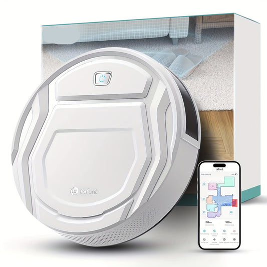 Robotstofzuiger – Slimme Stofzuiger – Dweilrobot – Automatische Stofzuiger – Huisdierreiniger – 2600 mAh Lithium Accu – Anti-Klit Technologie – Wit