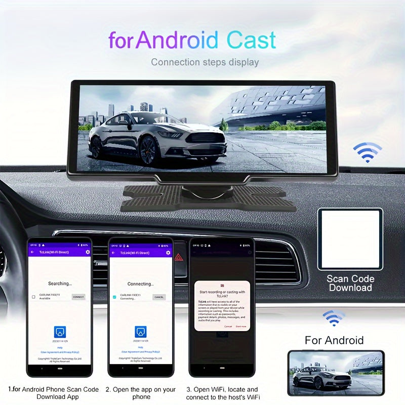 HIKITY NEW 9.3-inch For CarPlayer Stereo Radio Wireless For Android Auto Car Multimedia Player With Touchscreen Mirror Link, FM, USB/AUX/TF, 64G TF Card Universal