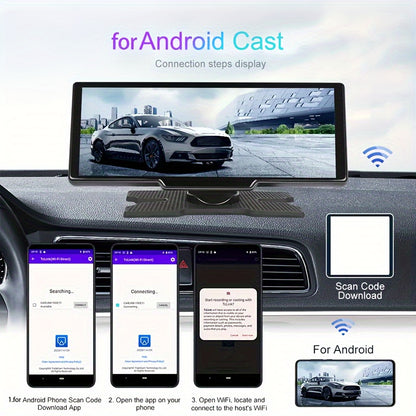 HIKITY NEW 9.3-inch For CarPlayer Stereo Radio Wireless For Android Auto Car Multimedia Player With Touchscreen Mirror Link, FM, USB/AUX/TF, 64G TF Card Universal