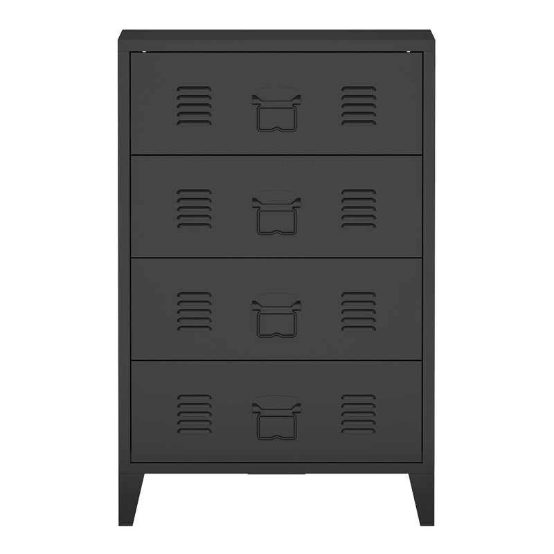 Stalen Kast – Metalen Ladekast – Archiefkast – Kantoorkast – Opbergkast – Industrieel Design – 80x40x92 cm – Ventilatieladen