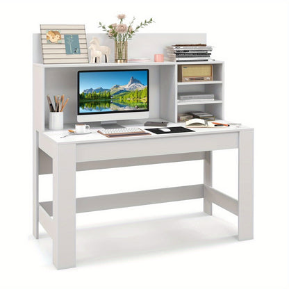 Bureau – Computertafel – Bureautafel – Werkplektafel – Schrijftafel – Modern Wit – MDF & Houtcomposiet – Ruim Tafelblad 120x54 cm – Kabeldoorvoer