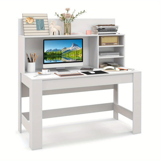 Bureau – Computertafel – Bureautafel – Werkplektafel – Schrijftafel – Modern Wit – MDF & Houtcomposiet – Ruim Tafelblad 120x54 cm – Kabeldoorvoer