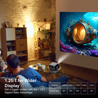 Projector – Beamer – Home Cinema – Multimedia Projector – Smart Projector – Native 1080p Resolutie – 600 ANSI Lumens – Android TV 11.0 – Automatische Keystone Correctie & PTZ Draaibaar