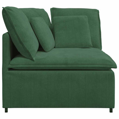 Hoekbank – Modulaire Bank – Loungebank – Sofa – Zithoek – Donkergroen – Corduroy Stof – Stevig Metalen Frame