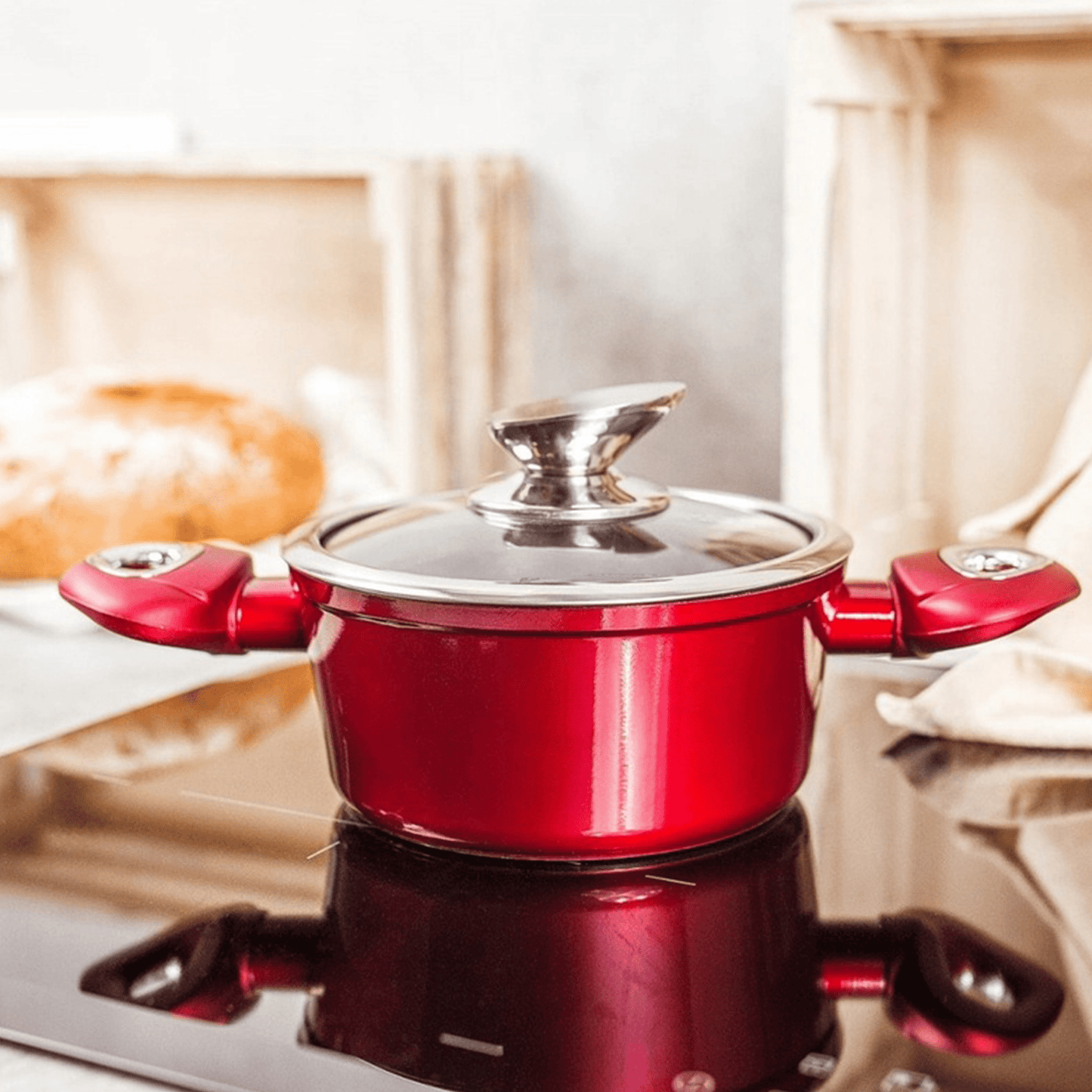 Pannenset – Kookpannen – Pannen – Koekenpannen – Inductiepannen – Keramische Marmeren Antiaanbaklaag – Geschikt Voor Alle Warmtebronnen