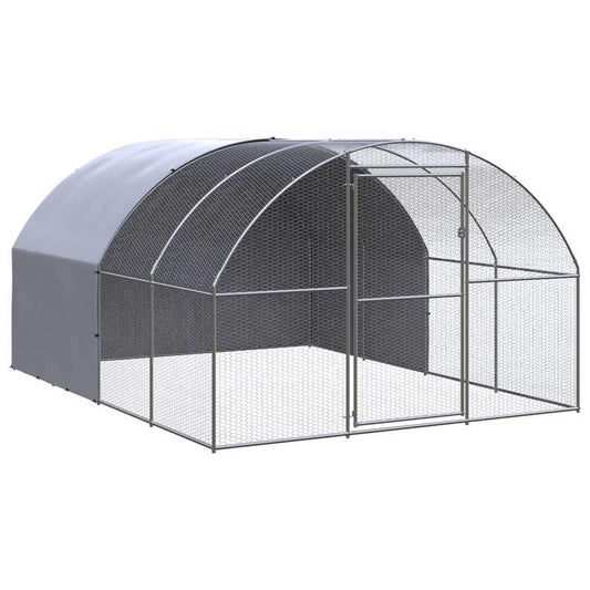 Galvanized Stainless Steel Poulailler dFTextérieur 3x4x2m - Durable Outdoor Pet Habitat with Arched Design, Ventilation Grills & Weather-Resistant Construction for Small Animals, Small Animal Shelter, Ventilated Pet House, S