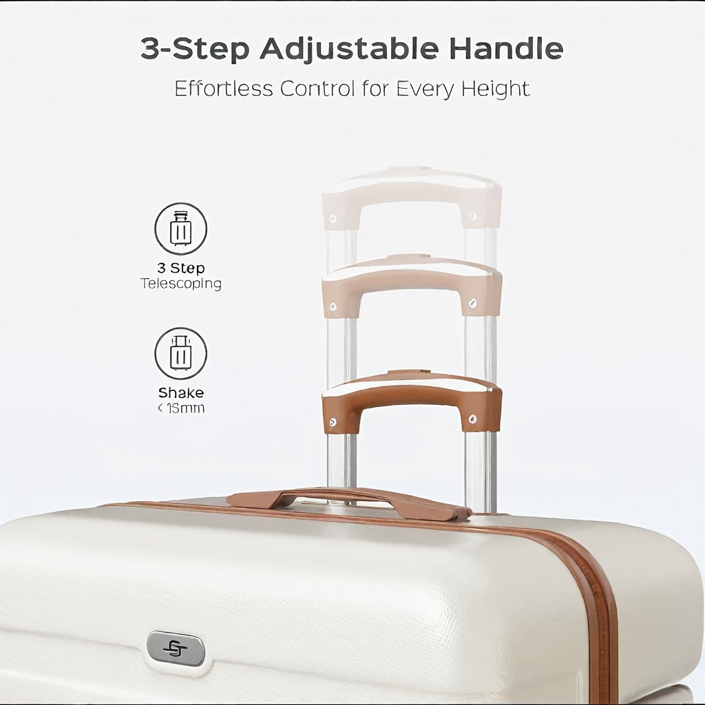 Koffer Set – Reiskoffer – Bagage – Trolley – Spinner – 5-delig 20/24/28 inch – Lichtgewicht & Stilloopwielen – Combinatieslot & Uitschuifbare Handgreep – Zwart/Bruin