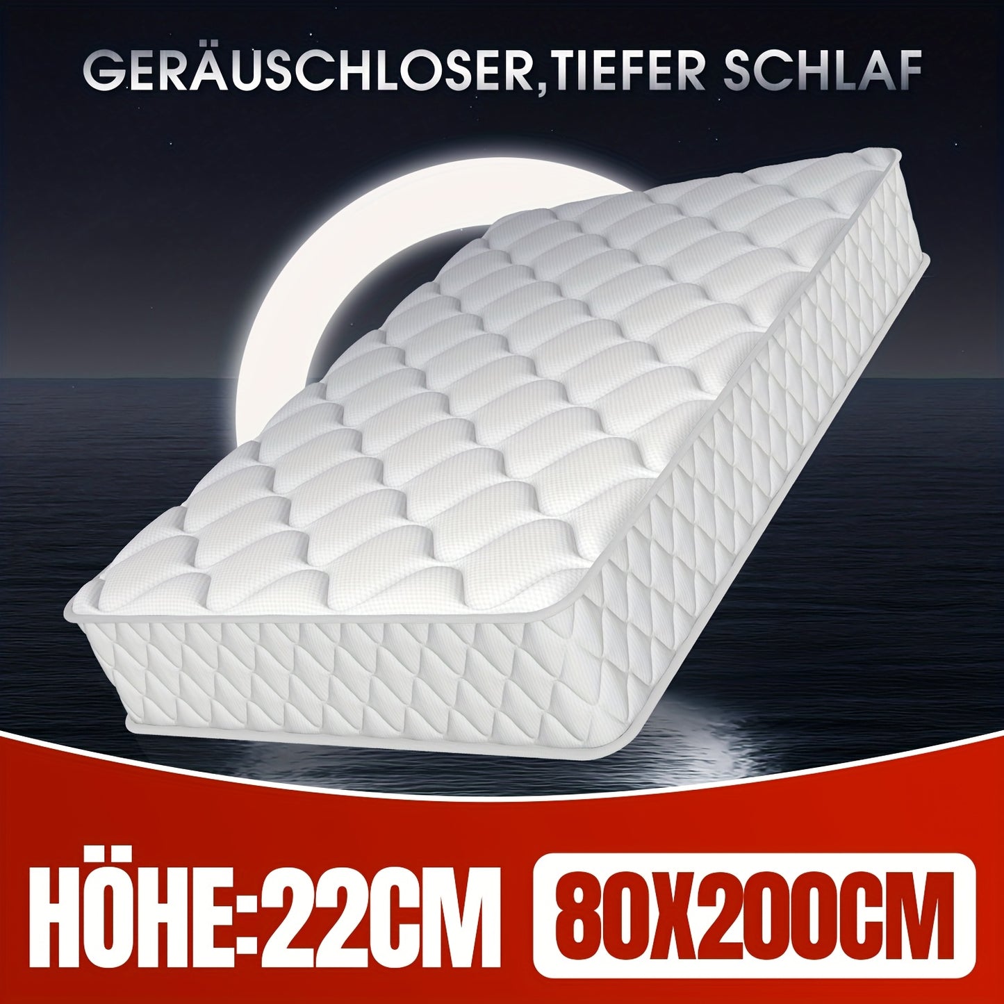 Matras – Pocketveringmatras – Ergonomisch Matras – 7-Zones Matras – Veer Matras – 90x200 cm – 22 cm Hoog – H3 Stevigheid