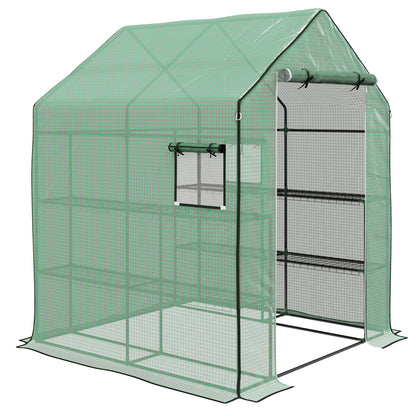 Kas – Kweekkas – Tuinkas – Serre – Groentekas – Groen – Ruime Afmetingen 140x143x190 cm – UV-bestendig 2-laags PE-doek