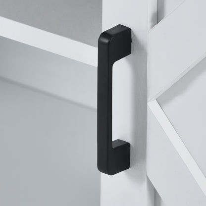 tv meubel – tv kast – tv meubelen – lowboard – dressoir – Wit – Met 2 schuifdeuren – Verstelbare planken