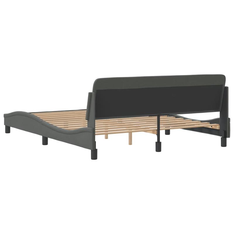 Bedframe – Tweepersoonsbed – Opbergbed – Slaapkamermeubel – Stijlvol Bed – Donkergrijs – 160x200 cm – Met Opbergruimte – Stevig Metalen Frame