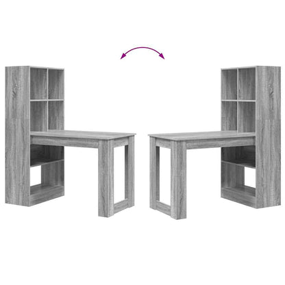 Bureau – Werkplek Tafel – Computertafel – Schrijftafel – Studiebureau – Vrijstaand – Krasbestendig Hout – Grey Sonoma