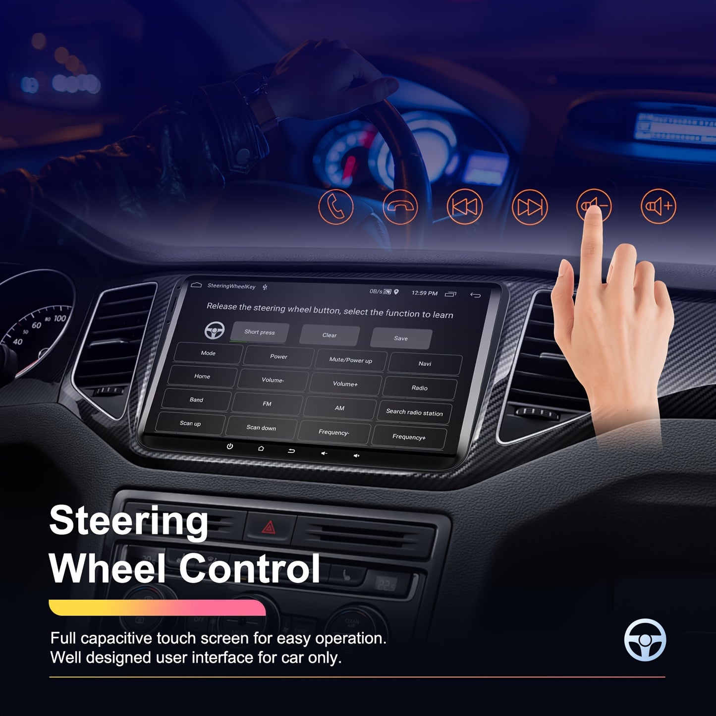 9-Inch Autoradio – Multimedia Speler – Navigatiesysteem – Touchscreen Radio – Draadloos CarPlay Android Auto – Android 13 – 64GB Opslag – Geïntegreerde GPS & WiFi