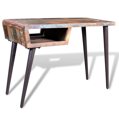 Bureau – Werkplek Tafel – Schrijfmeubel – Computertafel – Studieplek – Gerecycled Houten Blad – Stevige Metalen Poten