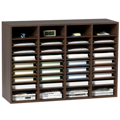 Houten Documenten Organizer – Bureau Sorter – Opbergkast – Postbak – Kantoor Organizer – 36 Vak Compartimenten – Verstelbare Legplanken – Duurzaam P2 Spaanplaat – 99,7x30,5x68 cm