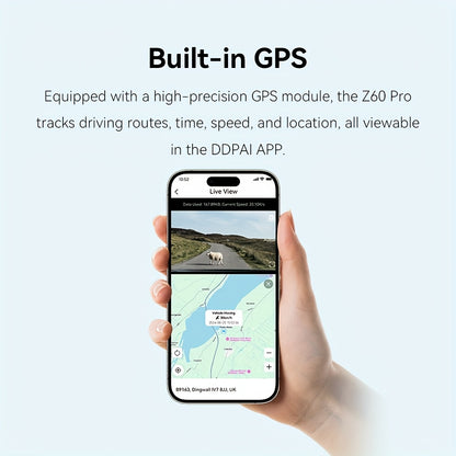 DDPAI Z60 Pro Dash Cam, Car Dash Cam Front And Rear, Dash Cam for Cars, Wifi Dash Camera, Dash Cam with Phone App, Front And Rear Dash Camera, Super Night Vision, Security Monitoring, Dual Channel, Super Night Vision with Loo